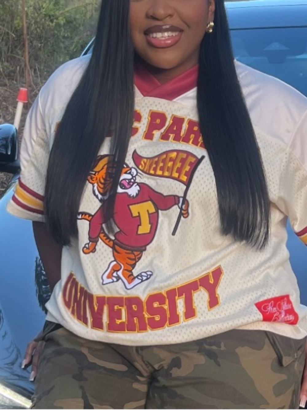 Tuskegee UniversityVintage Varsity Mesh Jersey - Cream & Maroon